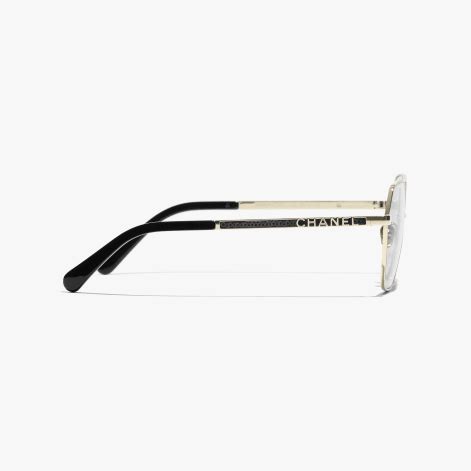 prezzo chanel round black and gold eyeglasses|Round Eyeglasses Metal & Sequins Light Gold & Black .